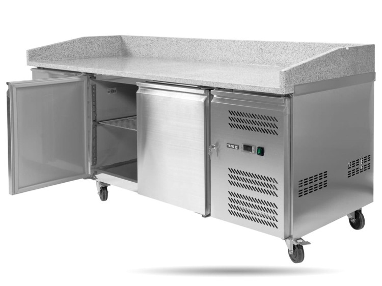 Stół chłodniczy do pizzy 580 L blat granit YATO