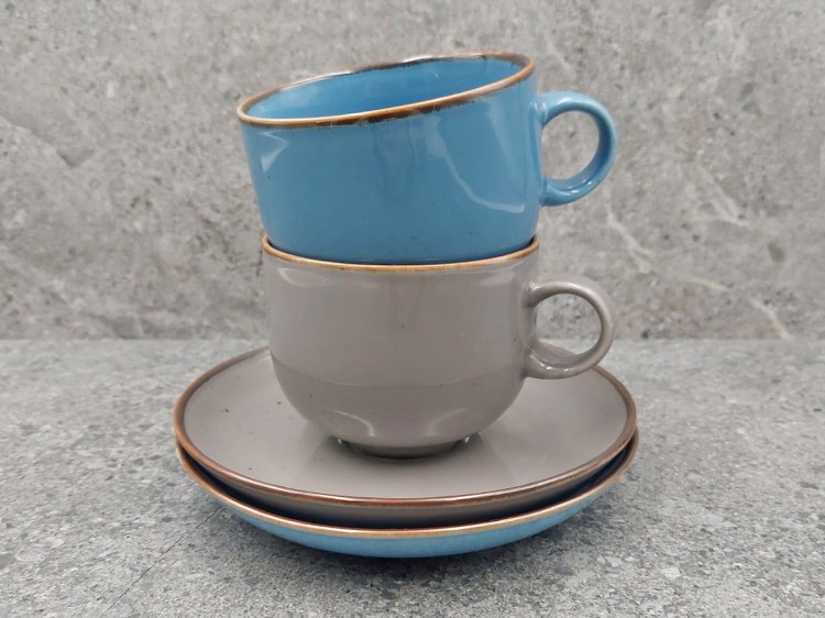 Filiżanka ze spodkiem 250 ml Rustic Szara ALUMINA PORCELANA BOGUCICE
