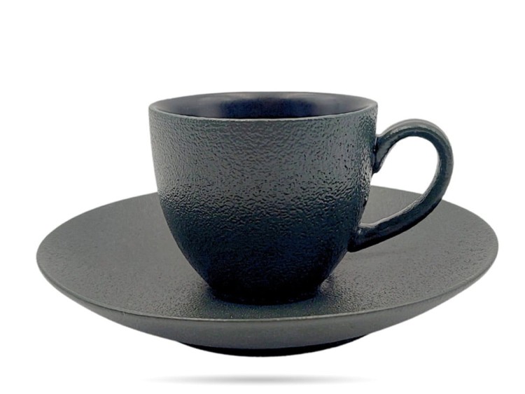 Filiżanka ze spodkiem 80 ml Terrea Black Alumina PORCELANA BOGUCICE