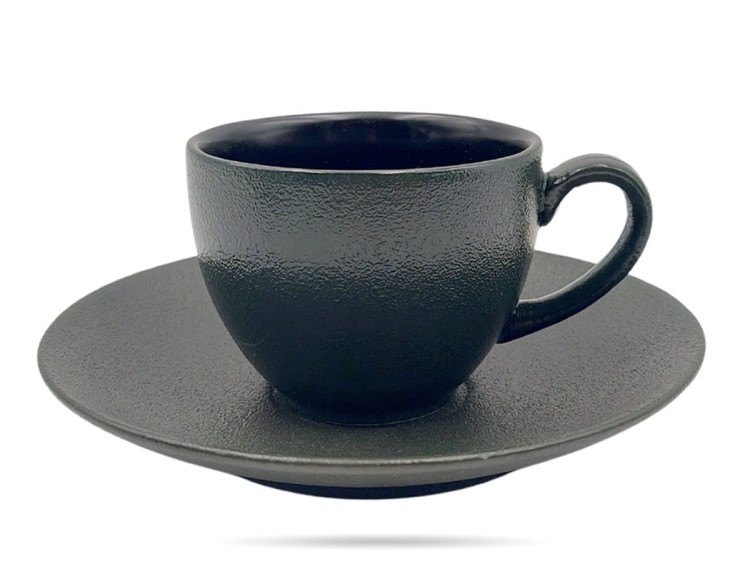 Filiżanka ze spodkiem 200 ml Terrea Black Alumina PORCELANA BOGUCICE