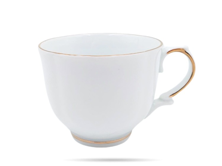 Filiżanki ze spodkami 220 ml 2 szt prezent Perla Gold PORCELANA BOGUCICE