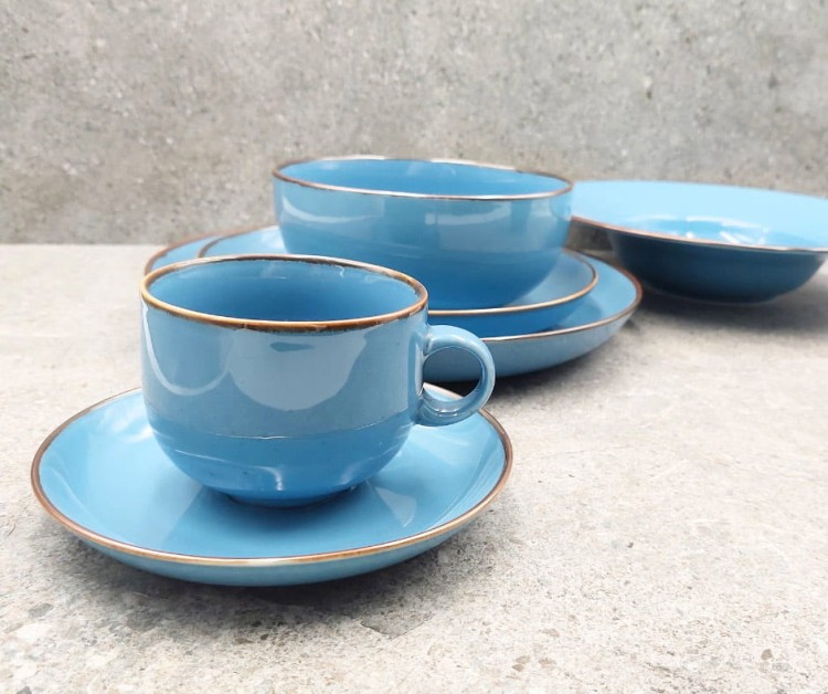 Talerz deserowy 22 cm Rustic Blue niebieski Alumina PORCELANA BOGUCICE