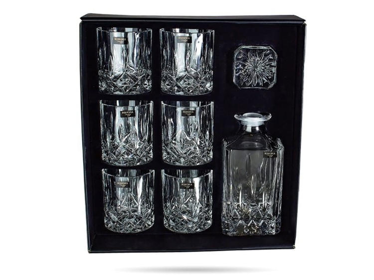 Zestaw do whisky Prestige Classico karafka + 6 szklanek kryształ BOHEMIA