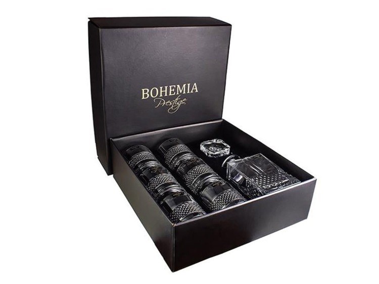 Zestaw do whisky Prestige Elegante karafka + 6 szklanek kryształ BOHEMIA