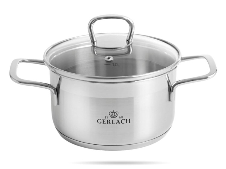 Komplet garnków Brava 4 garnki z pokrywkami stal GERLACH