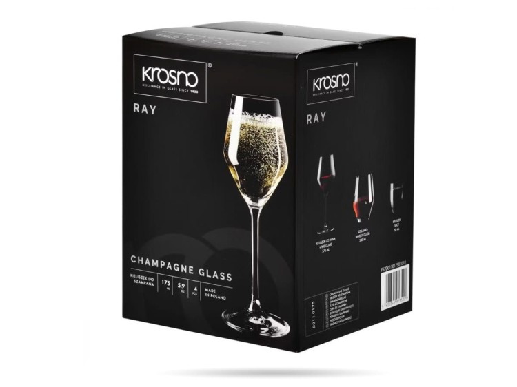 Kieliszki do szampana prosecco 175 ml zestaw 4 szt Ray KROSNO