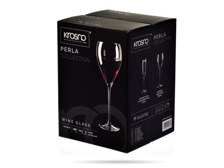 Kieliszki do wina wody typu goblet Perla 480 ml zestaw 4 szt KROSNO