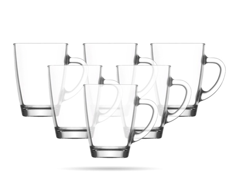 Zestaw szklanych kubków 6 szt szklanki z uchem 300 ml VEGA LAV
