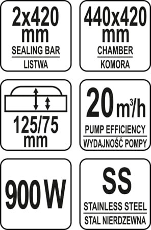 Komorowa pakowarka próżniowa 420 mm YATO