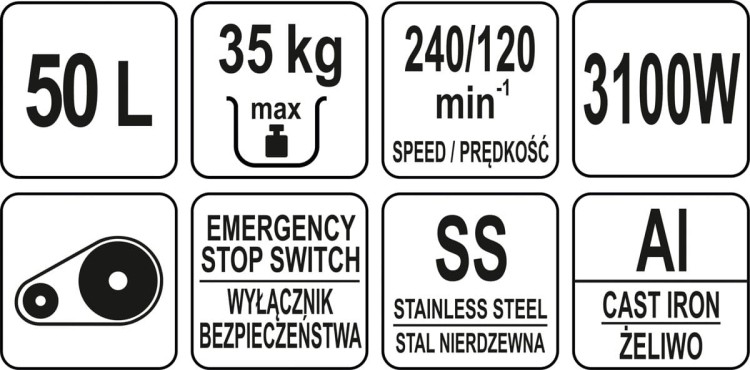 Mikser planetarny 50 litrów 3,1kW YATO