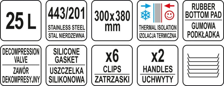 Termos cateringowy do transportu żywności 25L YATO