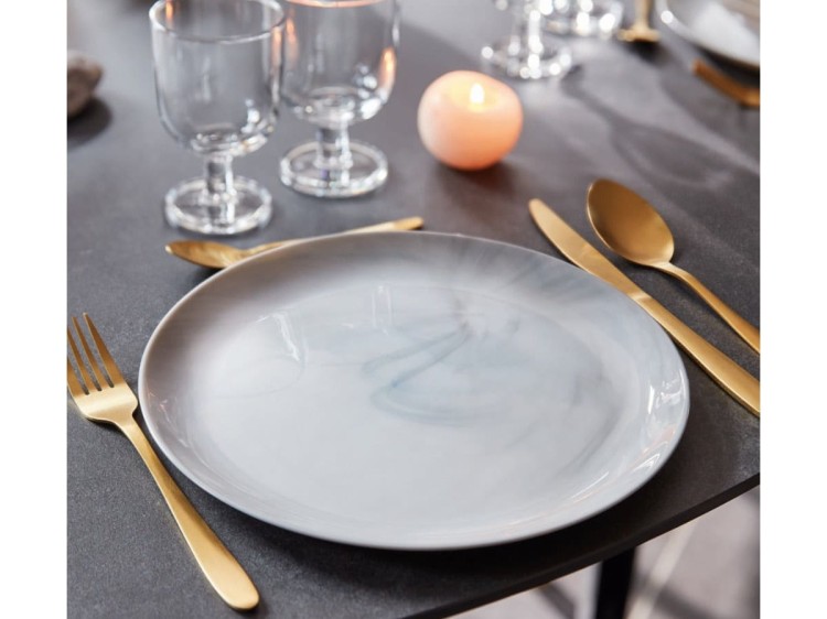 Serwis obiadowy dla 6 osób 18 elementów szary Marble Diwali LUMINARC