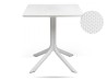 Stół kwadratowy Clip bianco biały średnica 70 cm NARDI