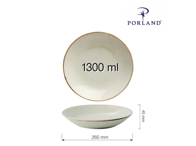 Talerz głęboki coupe Sand Seasons 26 cm kremowy porcelana PORLAND