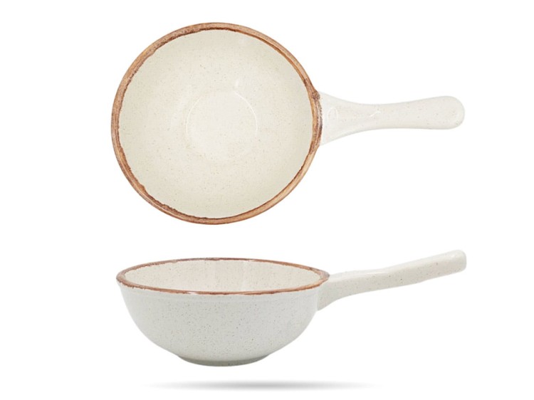 Salaterka z rączką Sand Seasons średnica 16 cm kremowa porcelana PORLAND
