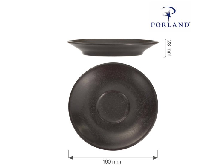 Spodek do filiżanki Coal 16 cm czarny Seasons porcelana PORLAND