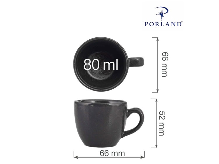 Filiżanka bez spodka espresso Coal 80 ml czarna porcelana Seasons PORLAND