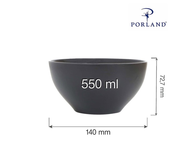 Salaterka miska Coal Seasons 14 cm 550 ml czarna porcelana PORLAND