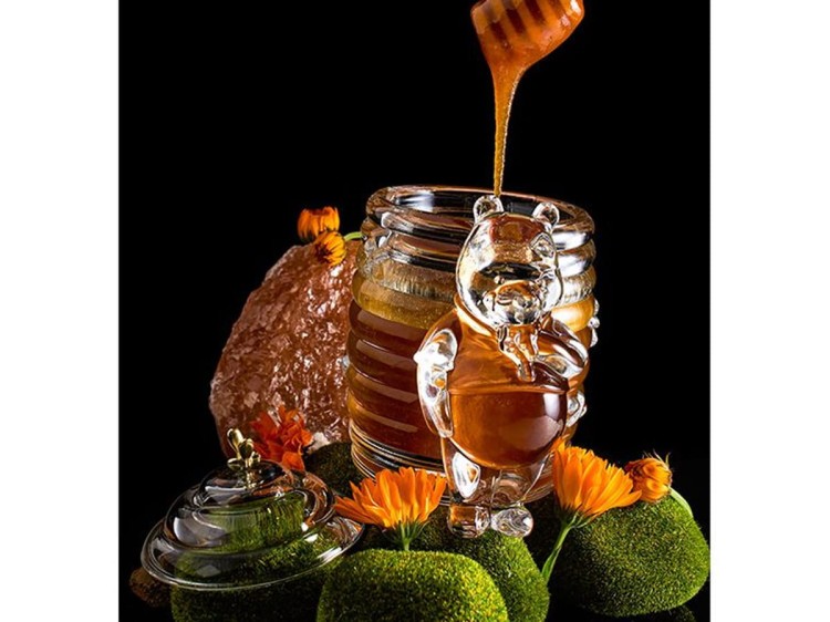Kryształowy pojemnik na miód miś 300 ml Teddy Bear Prestige BOHEMIA