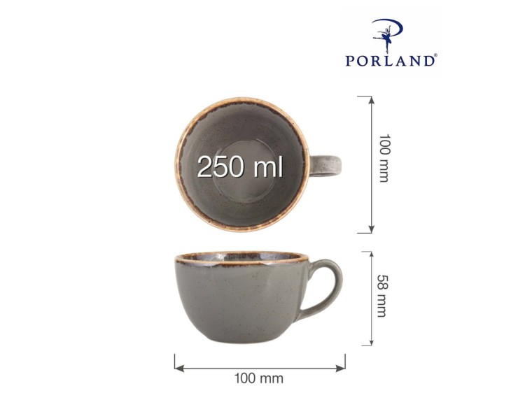 Filiżanka bez spodka Stone Seasons 250 ml szara porcelana PORLAND