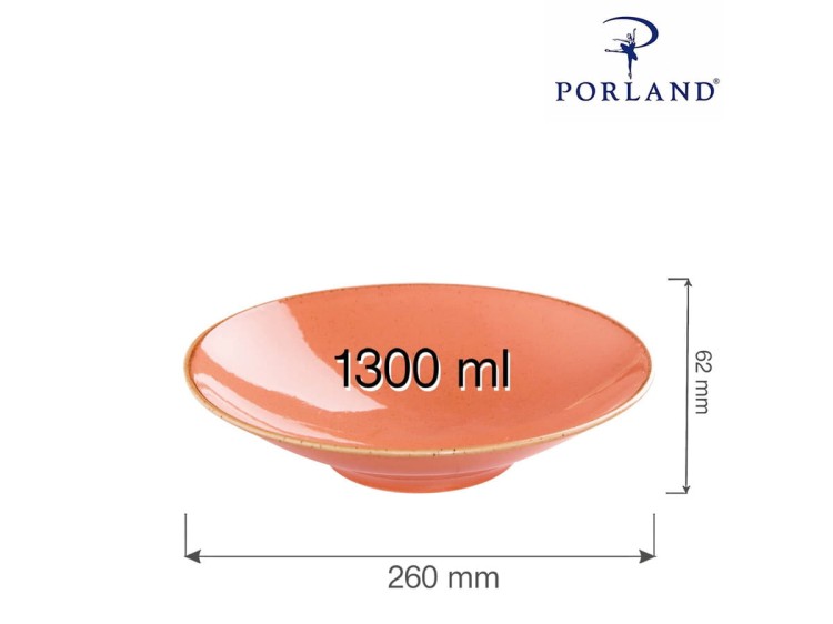 Talerz na stopie Amber 26 cm talerz głęboki pomarańczowy Seasons PORLAND