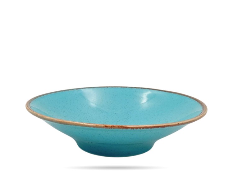 Talerz głęboki na stopie Laguna 26 cm turkus Seasons porcelana PORLAND