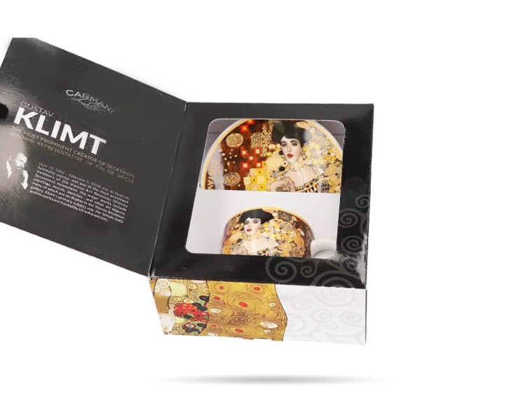 Filiżanka ze spodkiem Klimt Adele espresso 80 ml porcelana prezent CARMANI