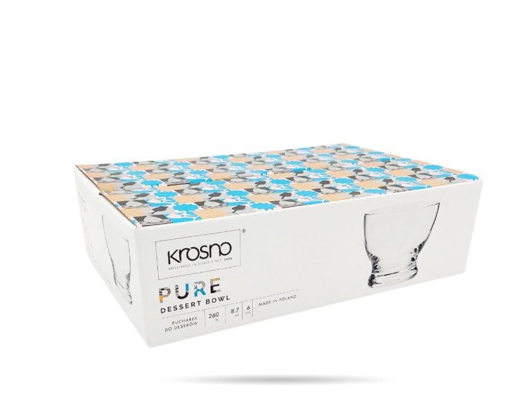 Pucharki do lodów i deserów 290 ml zestaw 6 szt Pure KROSNO