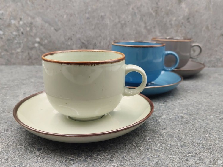 Filiżanka ze spodkiem 250 ml Rustic Szara ALUMINA PORCELANA BOGUCICE