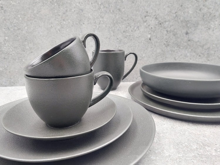 Filiżanka ze spodkiem 200 ml Terrea Black Alumina PORCELANA BOGUCICE