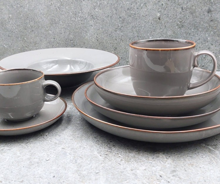 Talerz obiadowy płytki 27 cm Rustic Gray szary Alumina PORCELANA BOGUCICE