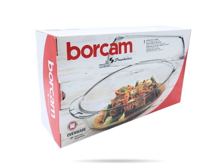Naczynie żaroodporne z pokrywą 33,8 x 19,5 cm 4,5 L Borcam PASABAHCE