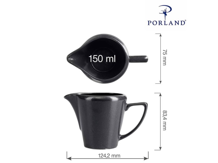 Dzbanuszek na mleko Coal Seasons 150 ml mlecznik czarny porcelana PORLAND