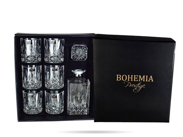Zestaw do whisky Prestige Classico karafka + 6 szklanek kryształ BOHEMIA