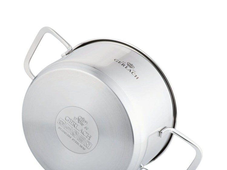 Komplet garnków Brava 4 garnki z pokrywkami stal GERLACH