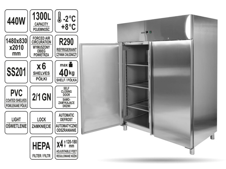 Szafa mroźnicza 2-drzwiowa 1300 L YATO