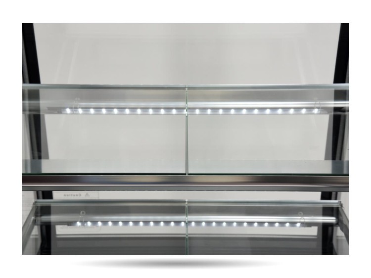 Witryna chłodnicza 300 L czarna 65x80x144 cm YATO