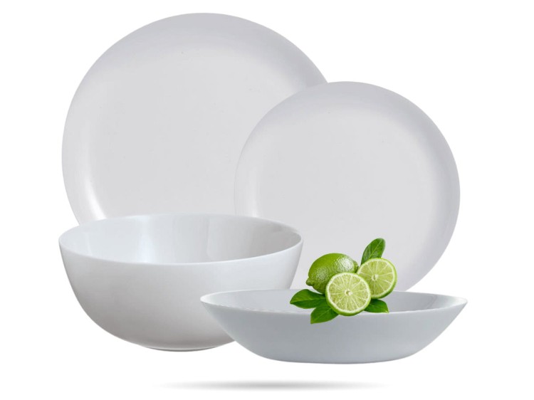 Serwis obiadowy z dużą salaterką 6 os 19 el szary Diwali LUMINARC