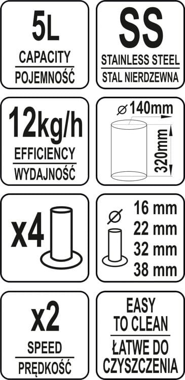 Nadziewarka do kiełbas 5L 12kg/h YATO