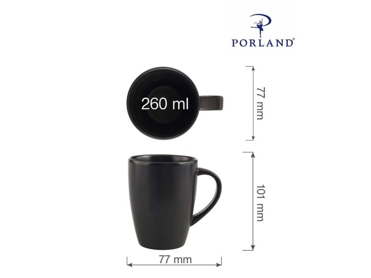 Kubek Coal 260 ml czarny kubek porcelana Seasons PORLAND