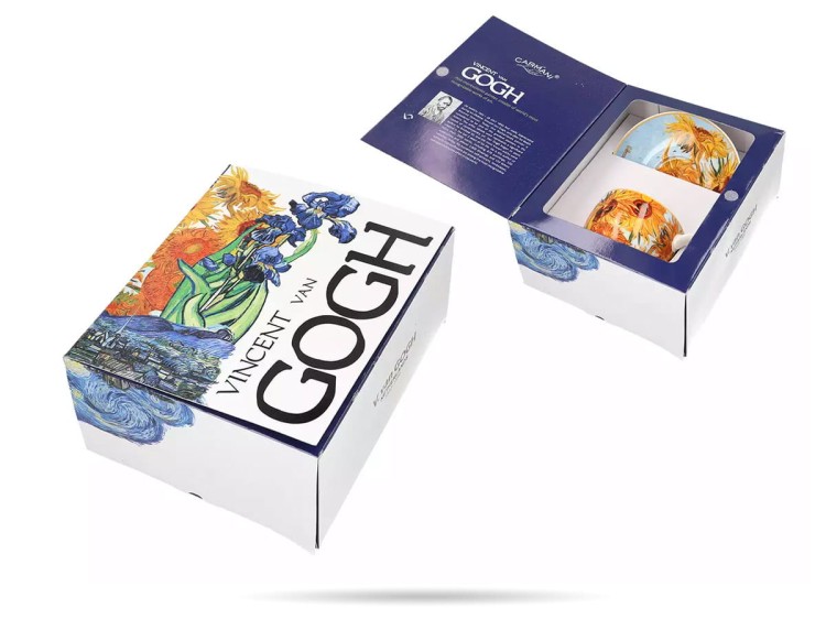 Filiżanka ze spodkiem Van Gogh Słoneczniki 250 ml porcelana prezent CARMANI