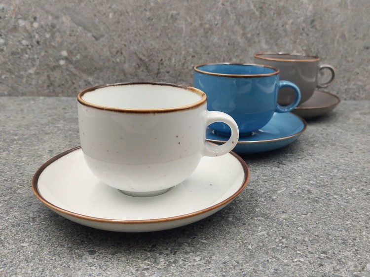 Filiżanka ze spodkiem 250 ml Rustic Niebieska ALUMINA PORCELANA BOGUCICE
