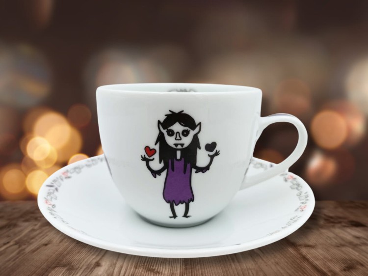 Filiżanka ze spodkiem 320 ml Strziga kolekcja śląska PORCELANA BOGUCICE