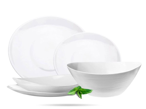 Serwis obiadowy z salaterką dla 6 os 19 el biały Prometeo BORMIOLI ROCCO