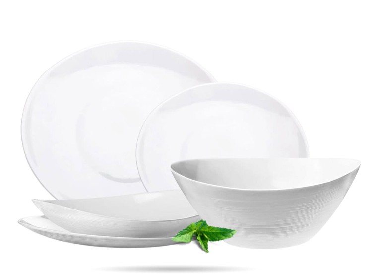 Serwis obiadowy z salaterką dla 6 os 19 el biały Prometeo BORMIOLI ROCCO