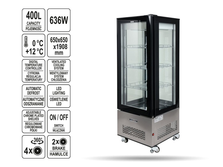 Witryna chłodnicza 400 L YATO