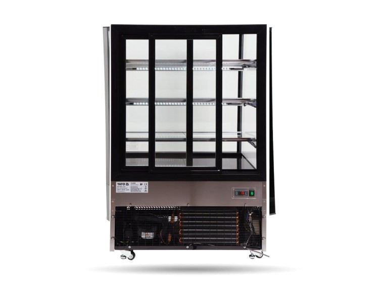 Witryna chłodnicza 400L czarna 90x80x144 YATO