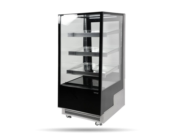 Witryna chłodnicza 300 L czarna 65x80x144 cm YATO