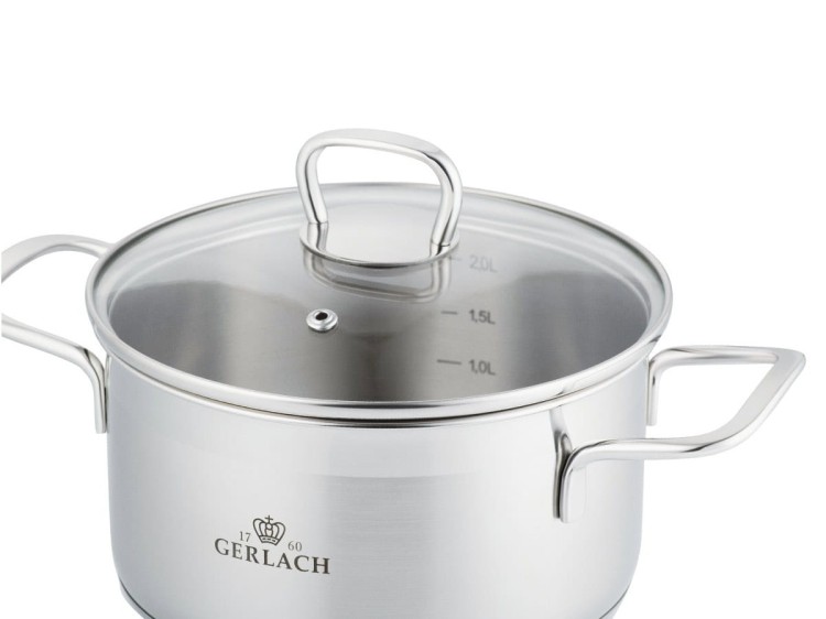 Komplet garnków Brava 4 garnki z pokrywkami stal GERLACH