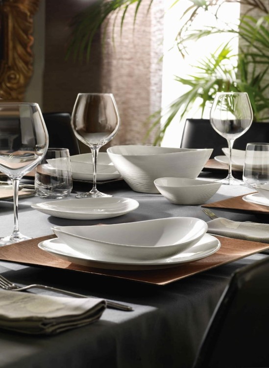 Serwis obiadowy z salaterką dla 6 os 25 el biały Prometeo BORMIOLI ROCCO